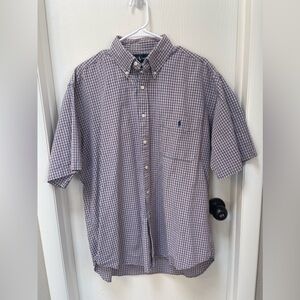 Ralph Lauren men button down shirt short sleeve size L